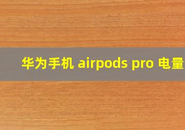 华为手机 airpods pro 电量